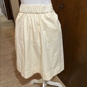 EVERLANE WOMENS TWO POCKRT NOIROHIO VINTAGE CREAM ORGANIC COTTON SKIRT SZ 00